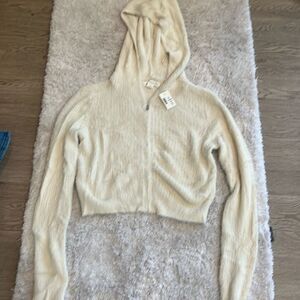 Aeropostale NWT ivory soft zip up hoodie.  Small
